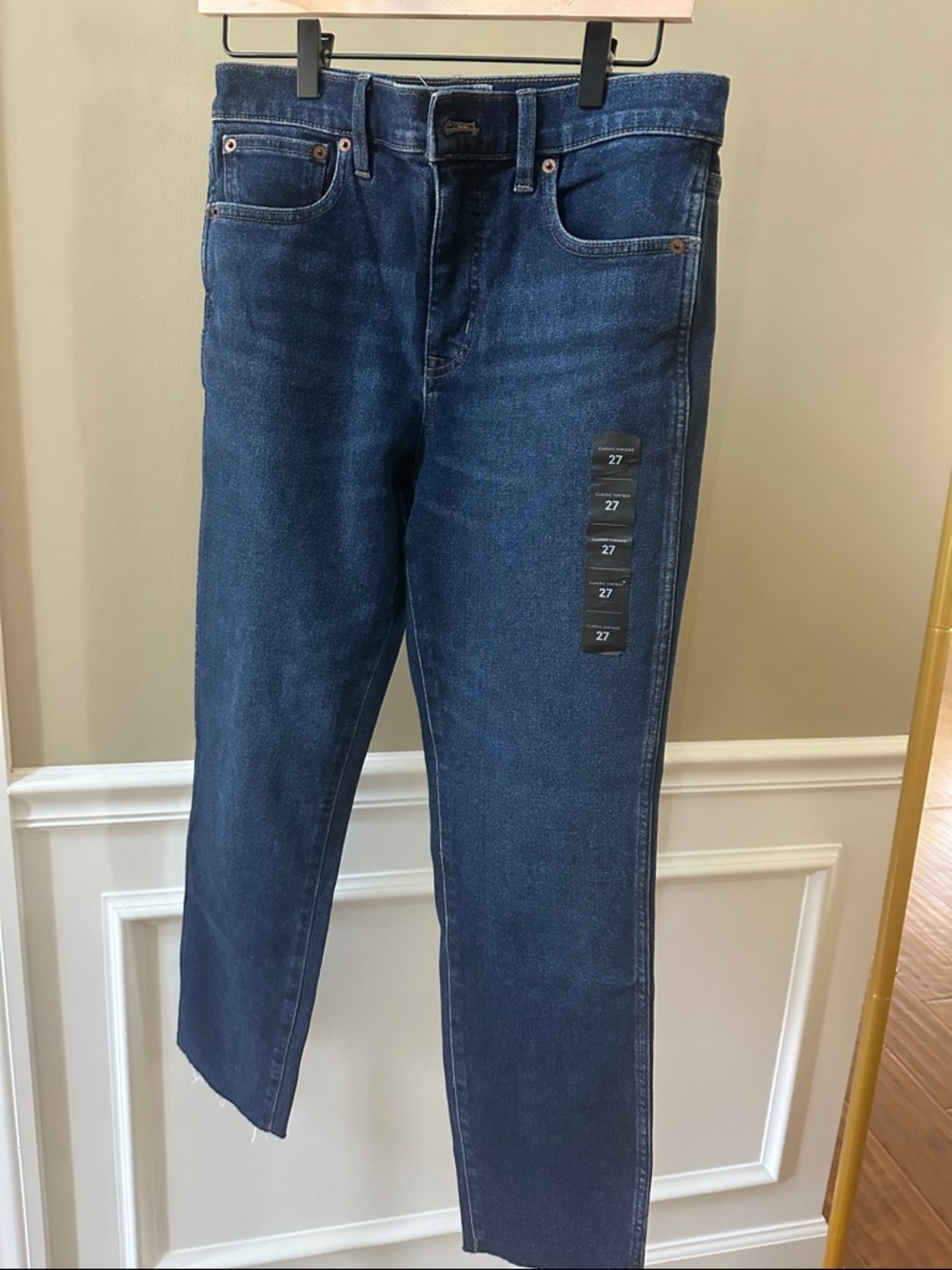 J. Crew Factory Women's Straight-Leg Jeans in Deep Indigo Blue